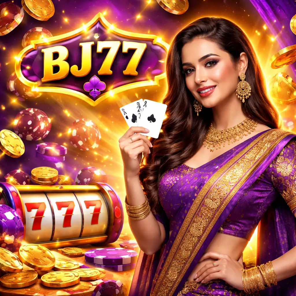 BJ77 live casino image with blackjack table and real dealer entertainment